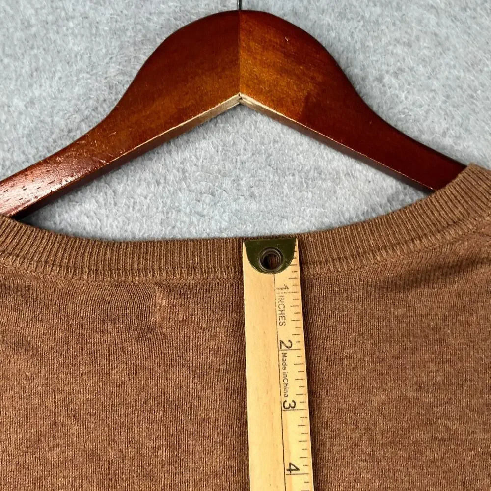 Banana Republic Sweater Luxe Yarn Brown V Neck Casual Long Sleeve XL